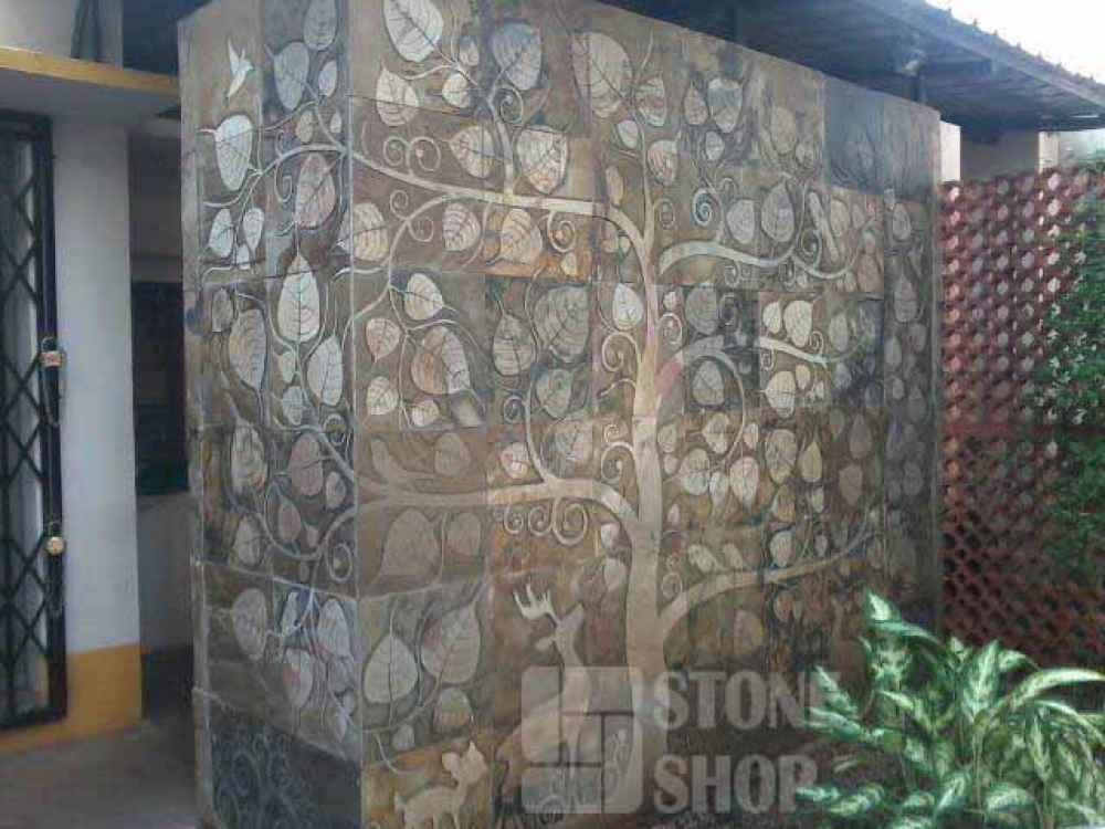 Peepal tree slatestone mural