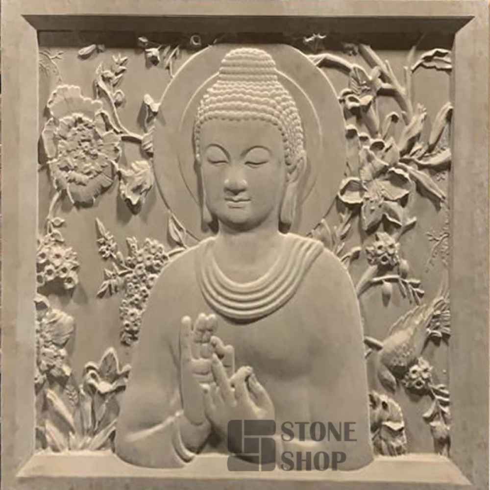 Buddha with flowers and trees 24 x 24