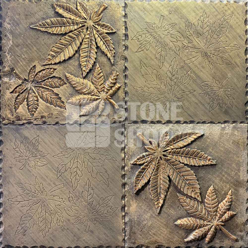 Decorative Resin Tile Gold Flower