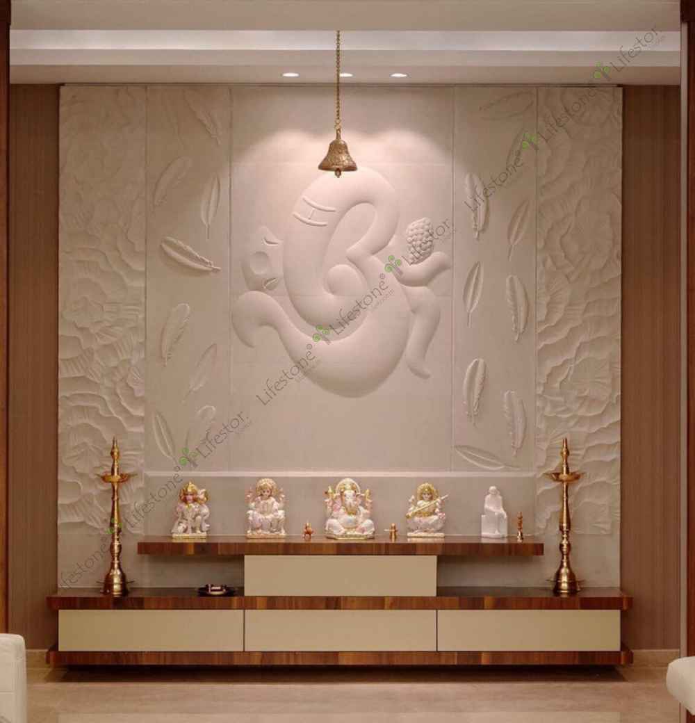 3d Om Ganesha pooja room 900 x 600 mm