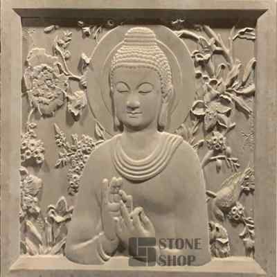 Buddha with flowers and trees 24 x 24