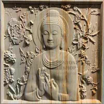 Buddha with flowers and trees 24 x 24