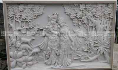 STONE MURAL RADHA KRISHNA 4FT X 3 FT