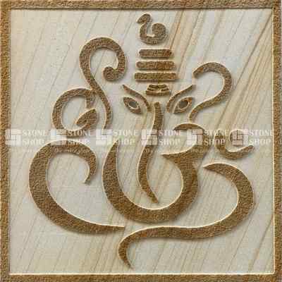 Stone Mural Full om Ganesha on sandstone
