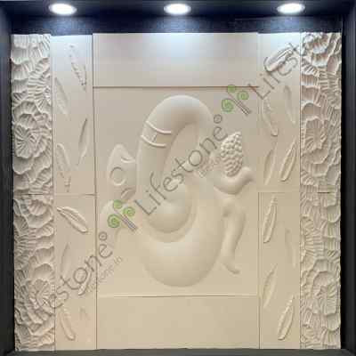 3d Ganesha Pooja room mural 6 ft x 8 ft