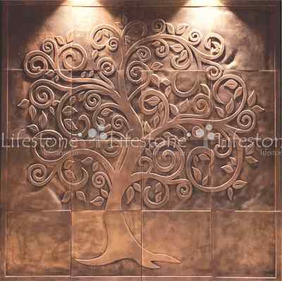 Copper metal Tree Mural 4 ft x 4 ft