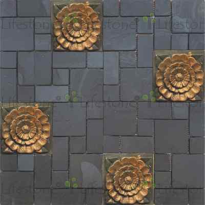 DECORATIVE STONE FLORA BLACK NEW